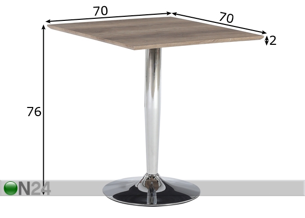Обеденный стол Rafla 70x70 cm размеры