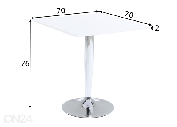 Обеденный стол Rafla 70x70 cm размеры