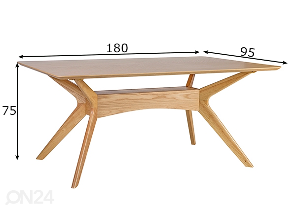 Обеденный стол Razor 95x180 см размеры