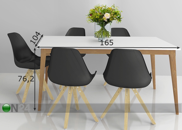Обеденный стол Retro 104x165 cm размеры