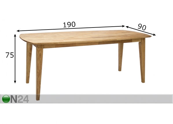 Обеденный стол Retro 190x90 cm размеры
