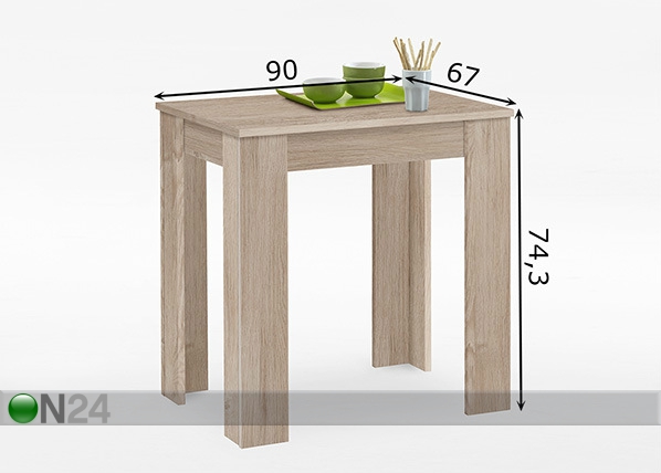 Обеденный стол Revel 1 67x90 cm размеры