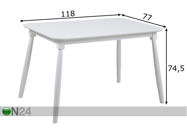 Обеденный стол Riano 118x77 cm размеры