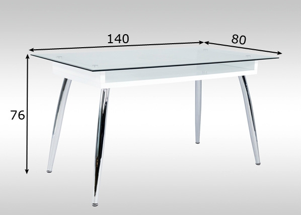 Обеденный стол Ricky 80x140 cm размеры