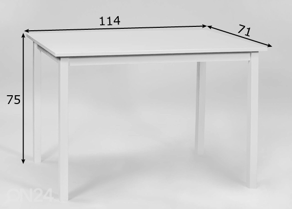 Обеденный стол Rosella 114x71 cm размеры