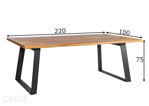 Обеденный стол Rotterdam 100x220 см размеры