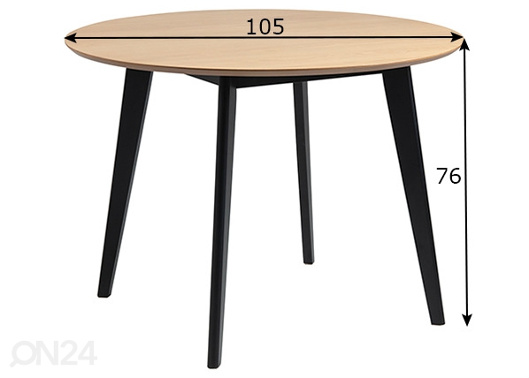 Обеденный стол Roxby Ø105 cm размеры