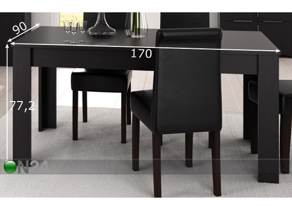 Обеденный стол Rubis 90x170 cm размеры