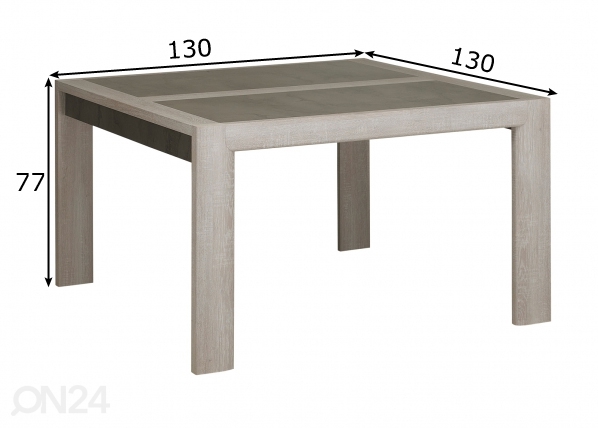 Обеденный стол Sandro 130x130 cm размеры