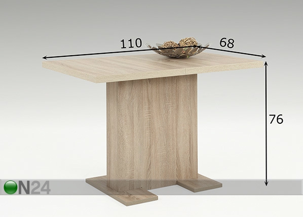 Обеденный стол Saskia 68x110 cm размеры