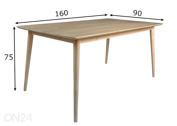 Обеденный стол Scandi Blonde 90x160 cm, sungkai размеры