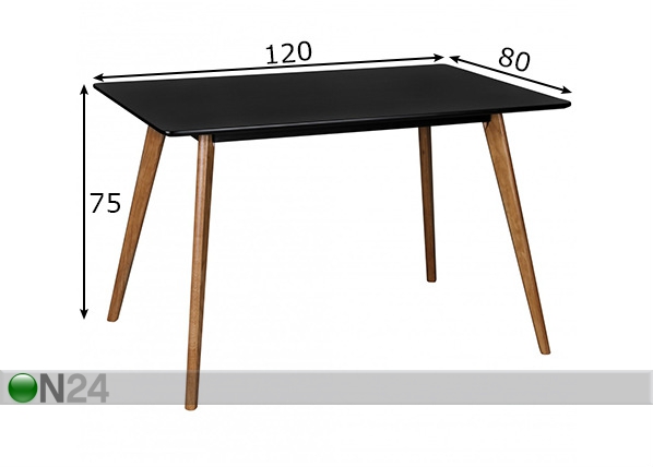Обеденный стол Scanio 120x80 cm размеры