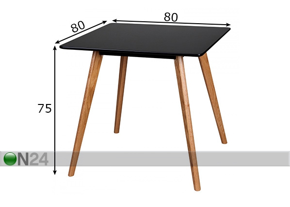 Обеденный стол Scanio 80x80 cm размеры