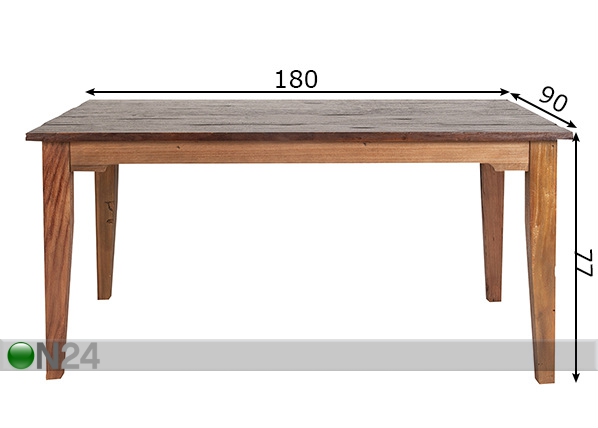 Обеденный стол Seadrift 90x180 cm размеры