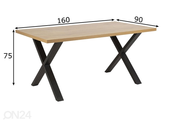 Обеденный стол Sel 160x90 cm размеры