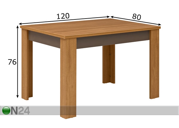 Обеденный стол Sha 80x120 cm размеры