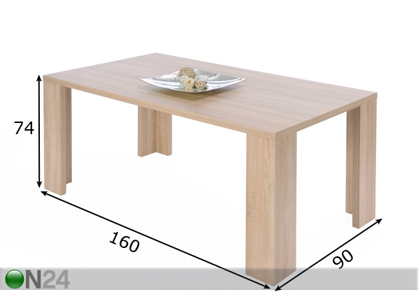 Обеденный стол Siena 90x160 cm размеры