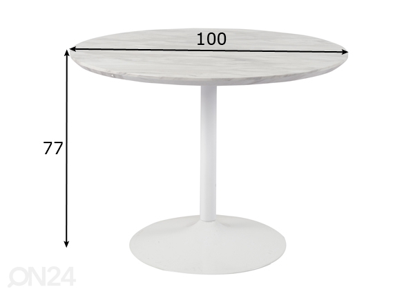 Обеденный стол Snow Ø 100 cm размеры