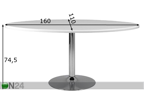 Обеденный стол Soft 160x110 cm размеры
