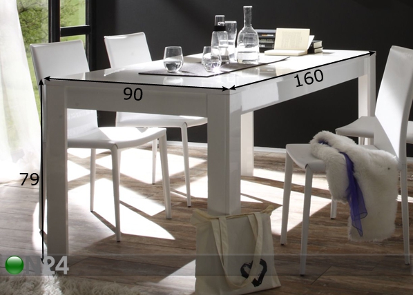 Обеденный стол Sorrento 160x90 cm размеры