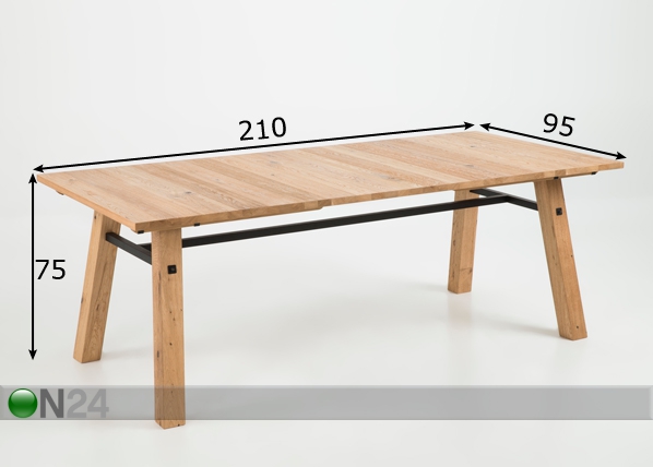 Обеденный стол Stockholm 95x210 cm размеры