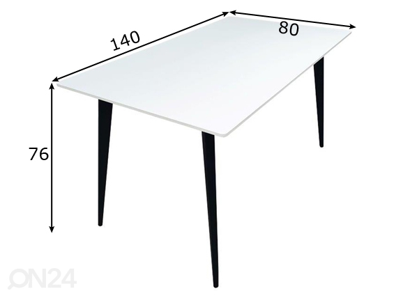 Обеденный стол Stone 140x80 cm размеры