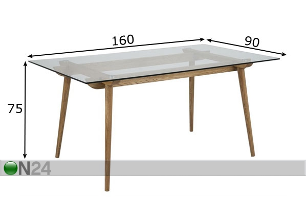 Обеденный стол Taxi 160x90 cm размеры