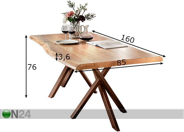 Обеденный стол This 160x85 cm размеры