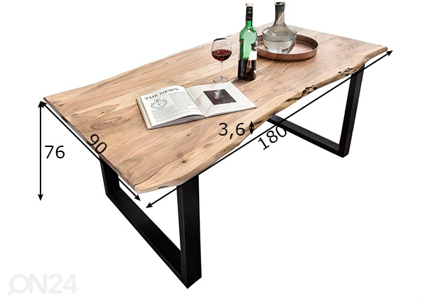 Обеденный стол Tiche 180x90 cm размеры