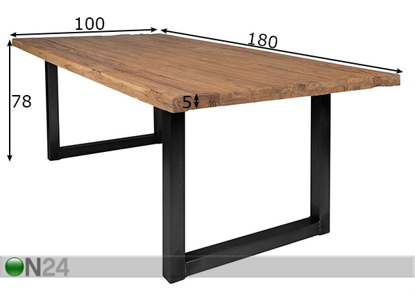 Обеденный стол Tisch 100x180 cm размеры