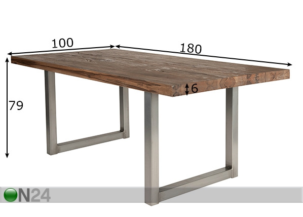 Обеденный стол Tisch 100x180 cm размеры
