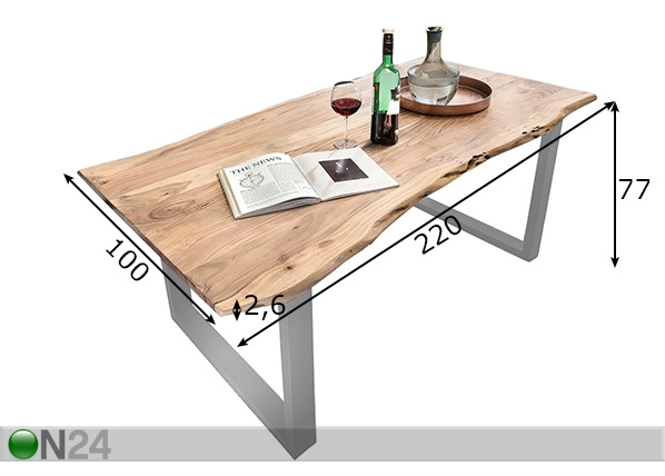 Обеденный стол Tisch 100x220 cm размеры