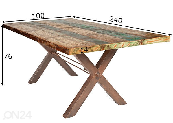 Обеденный стол Tisch 100x240 cm размеры