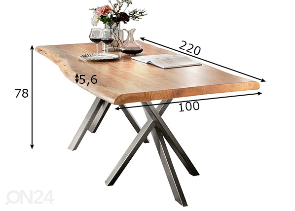 Обеденный стол Tische 220x100 cm размеры