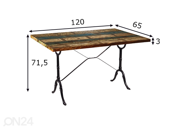 Обеденный стол Tische 65x120 cm размеры