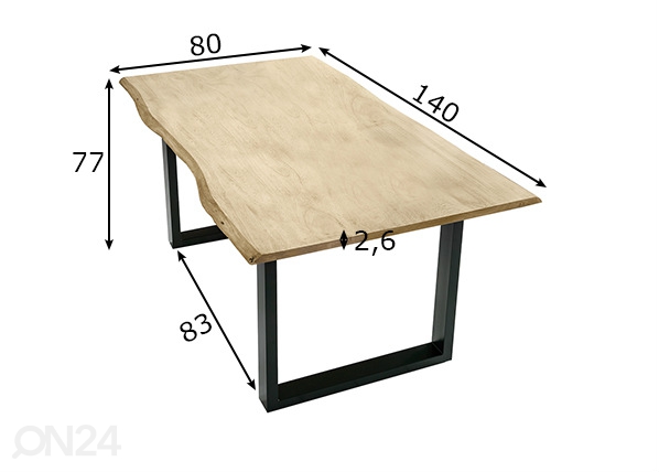 Обеденный стол Tische 80x140 cm размеры