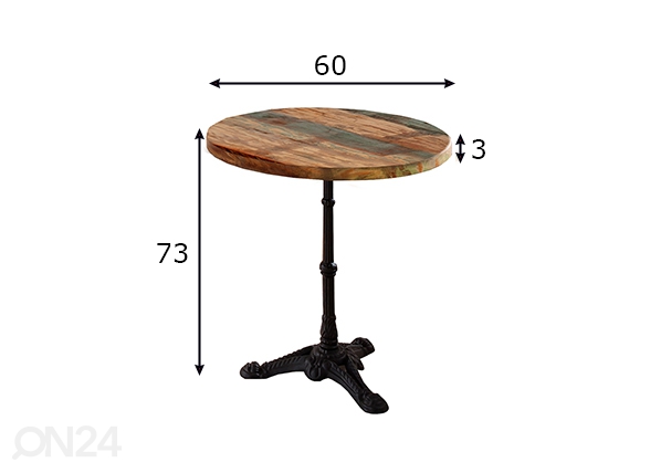 Обеденный стол Tische Ø 60 cm размеры