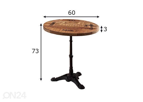 Обеденный стол Tische Ø 60 cm размеры