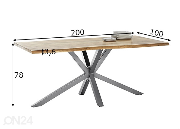 Обеденный стол Tisches 100x200 cm размеры