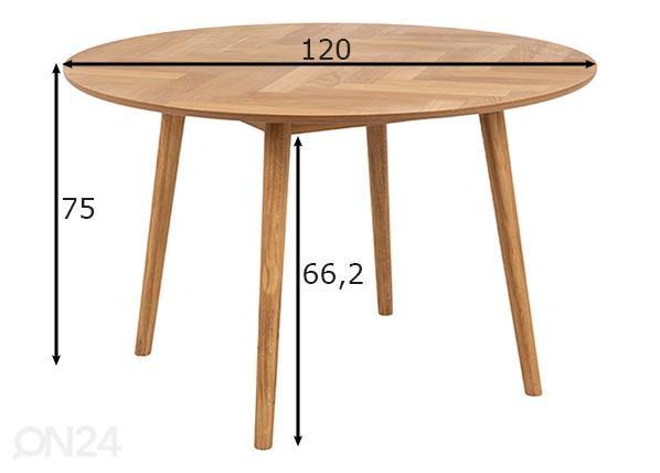 Обеденный стол Tokyo Ø120 cm размеры
