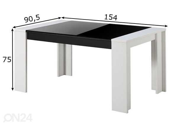 Обеденный стол Toledo 154x90 cm размеры