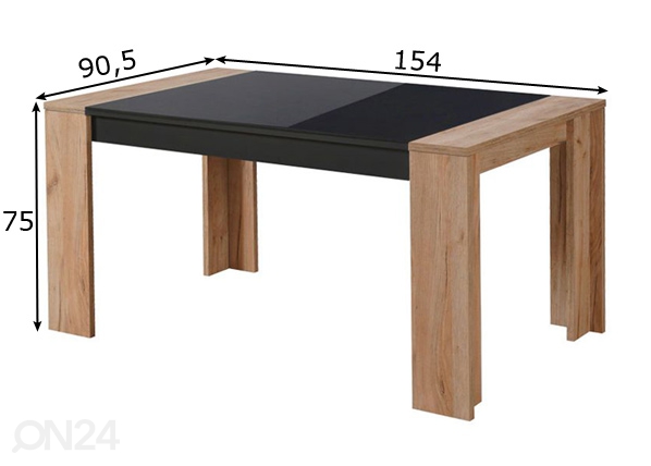 Обеденный стол Toledo 154x90 cm размеры