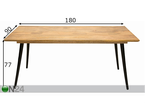 Обеденный стол Tom Tailor 180x90 cm размеры