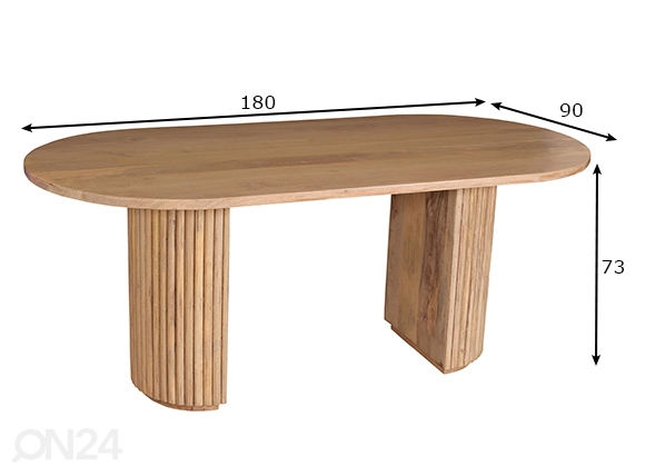 Обеденный стол Tom Tailor 90x180 cm, манго размеры