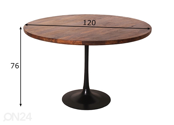 Обеденный стол Tom Tailor Ø120 cm размеры