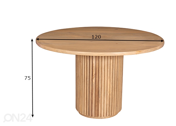 Обеденный стол Tom Tailor Ø120 cm, манго размеры
