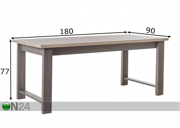 Обеденный стол Toscane 90x180 cm размеры
