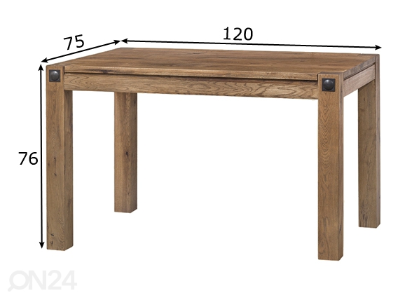 Обеденный стол Travers 120x75 cm размеры