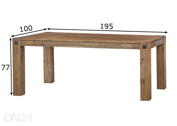 Обеденный стол Travers 195x100 cm размеры
