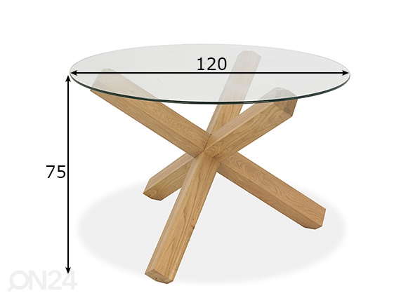 Обеденный стол Turin Ø 120 см размеры